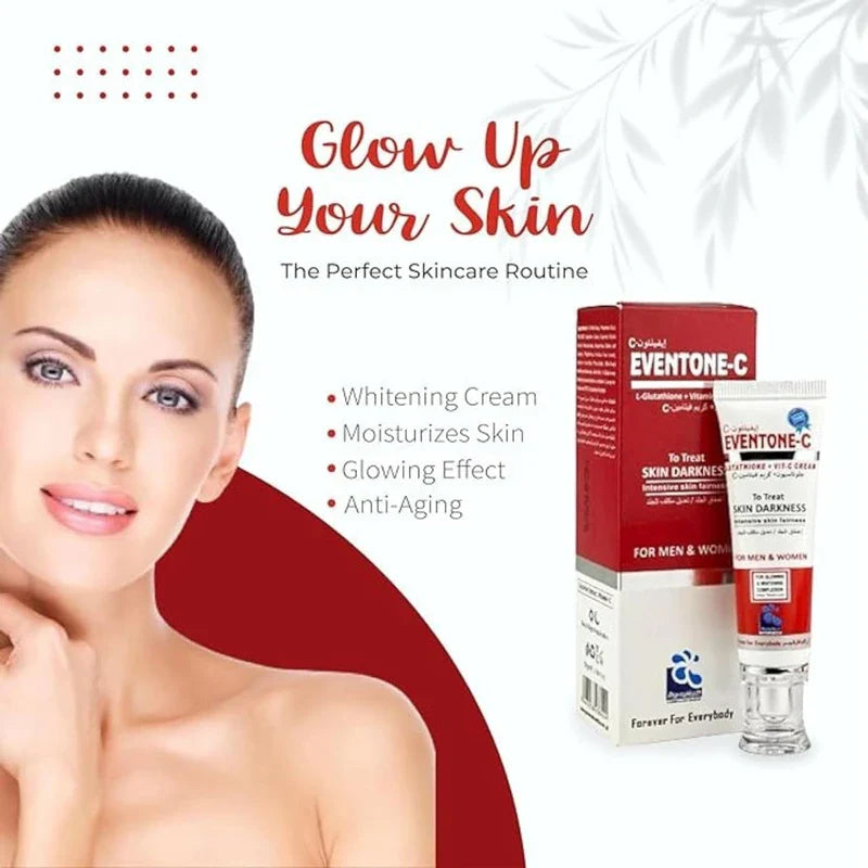 Eventone-C Skin Whitening Cream by Britain's Beauty | L-Glutathione & Vitamin C Cream for Intensive Fairness Treatment | For Men & Women | 50ml