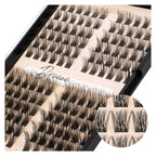 LASHVIEW Pack of 144 Cluster Lashes, DIY Cluster Eyelash Extensions, Mega Volume, Reusable, Individual Lashes, Cluster Volume Look, Super Thin Band & Soft (Volume, C-10-16 Mix)