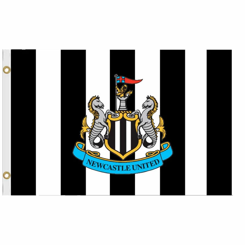GIFTS 4 ALL Official Giant Newcastle Football Crest Flag, Newcastle Banner 5ft x 3ft, Newcastle Football Fans Souvenir Flag, Newcastle Match Day Flag