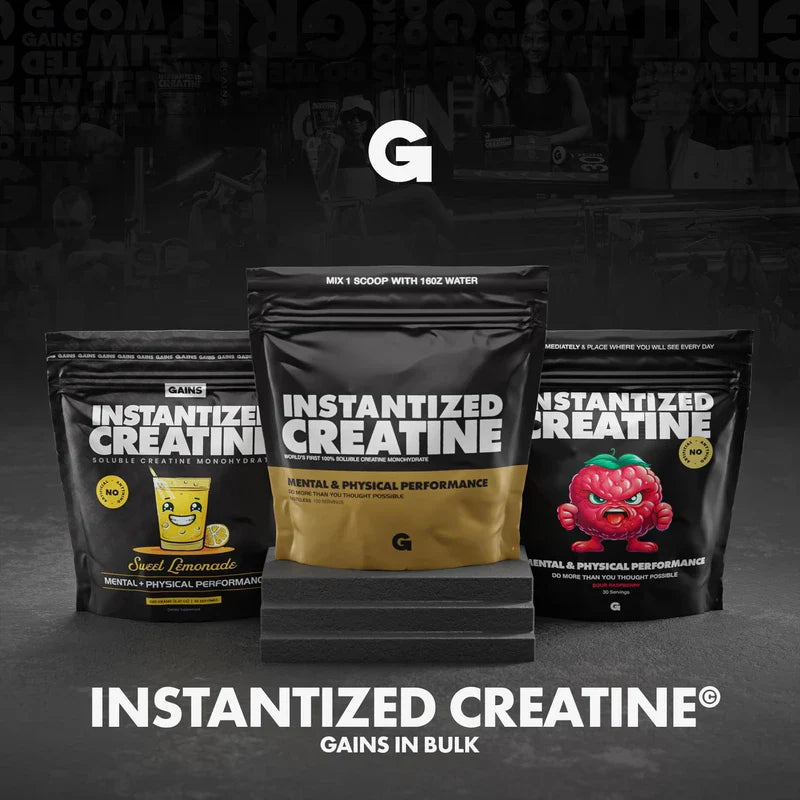 Gains in Bulk Instantized Creatine Monohydrate for Women and Men, Soluble Pre Workout Powder, Supports Muscle Building, Strength and Performance, Bodybuilding Supplements, Unflavored, 100 Servings