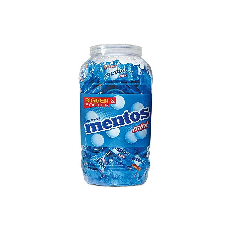 Mentos, Mint Flavour, Chewy Candy Jar, 540 g, 200 pc, 150 Count (Pack of 1), Orange