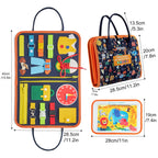 Freebear Busy Board Toddler Travel Sensory Toys for 1 2 3 4, Montessori Learning Activities Board, Educational Toys for 3 4 Year Old Boys Girls Gift, Classic