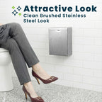 Alpine Sanitary Napkin Receptacle – Wall Mounted Tampon Holder For Bathroom Provides Clean & Odor-Free Restroom for Home, Office & Public Restrooms (Stainless steel)