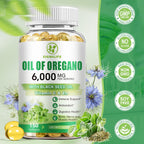 SIGNILIFE Oil of Oregano with Black Seed Oil, 6000mg Oregano Oil Capsules for Immune Support with High Carvacrol & Thymoquinone, Antioxidant, Non-GMO, Gluten Free, 150 Softgels