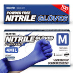 BEASTEK Nitrile Exam Gloves 4Mil Powder-Free Disposable Blue Violet 100Ct M