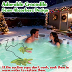 ZYIDBNG Crocodile Hot Tub Scum Absorber Reusable Washable Hot Tub Sponge Scum Absorber for Spa Hot Tub Oil Scum Absorber Hot Tub Accessories for Adults (2 Pack, Crocodile)
