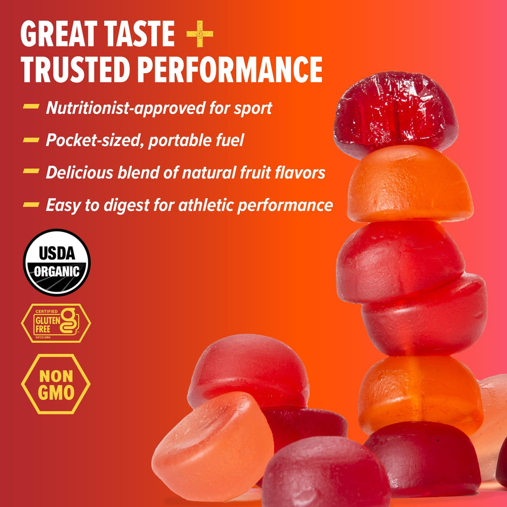 Honey Stinger Organic Fruit Smoothie Energy Chew, Gluten Free & Caffeine Free, for Exercise, Running and Performance, Sports Nutrition for Home & Gym, Pre and Mid Workout, 21.6 Ounces (Pack of 12)