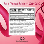 Jarrow Formulas Red Yeast Rice 1200 mg & CoQ10 100 mg Per Serving - 120 Veggie Caps, 60 Servings - Herbal Heart Health Dietary Supplement - Supports Cardiovascular & Cellular Health - Vegan