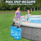 2 Pack 10L/25lb Universal Pool Step Weights 250D PVC Waterproof Swimming Pool Ladder Weights No Breaken Above Ground Pool Ladder Sand Bags, Foldable Pool Stair Weights for Pool Steps (Sky Blue)