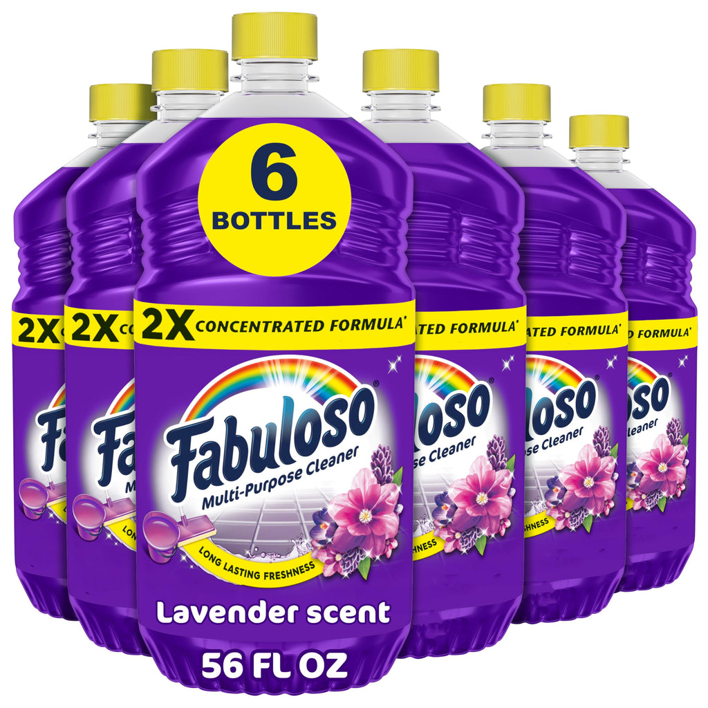Fabuloso 2X Multi-Purpose Cleaner, No Rinse Floor Cleaner, Long-Lasting Freshness, Lavender Scent, 56 fl oz