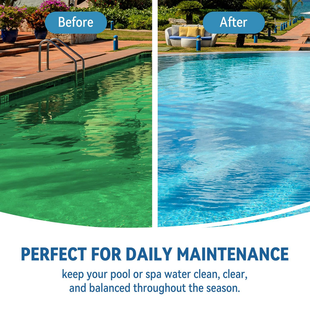 1 Inch Chlorine Tablets for Pools & Spas, 5 LB – Slow Dissolving Stabilized Trichlor Tabs with 90% Available Chlorine for Hot Tubs, Above-Ground & In-Ground Pools