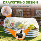 2 Pack Garden Netting for 4×2 FT Raised Beds, Fine Mesh Insect & Bird Barrier with Drawstring, Garden Bed Cover for Vegetables, Flowers & Herbs