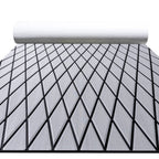 FOCEAN Boat Flooring EVA Foam Boat Decking Marine Mat Non-Slip Self-Adhesive Flooring Sheet for Motorboat Jon Boats Bass Boat Kayak RV Floor, 94.5''x 15.7'', Grey with Black Lines