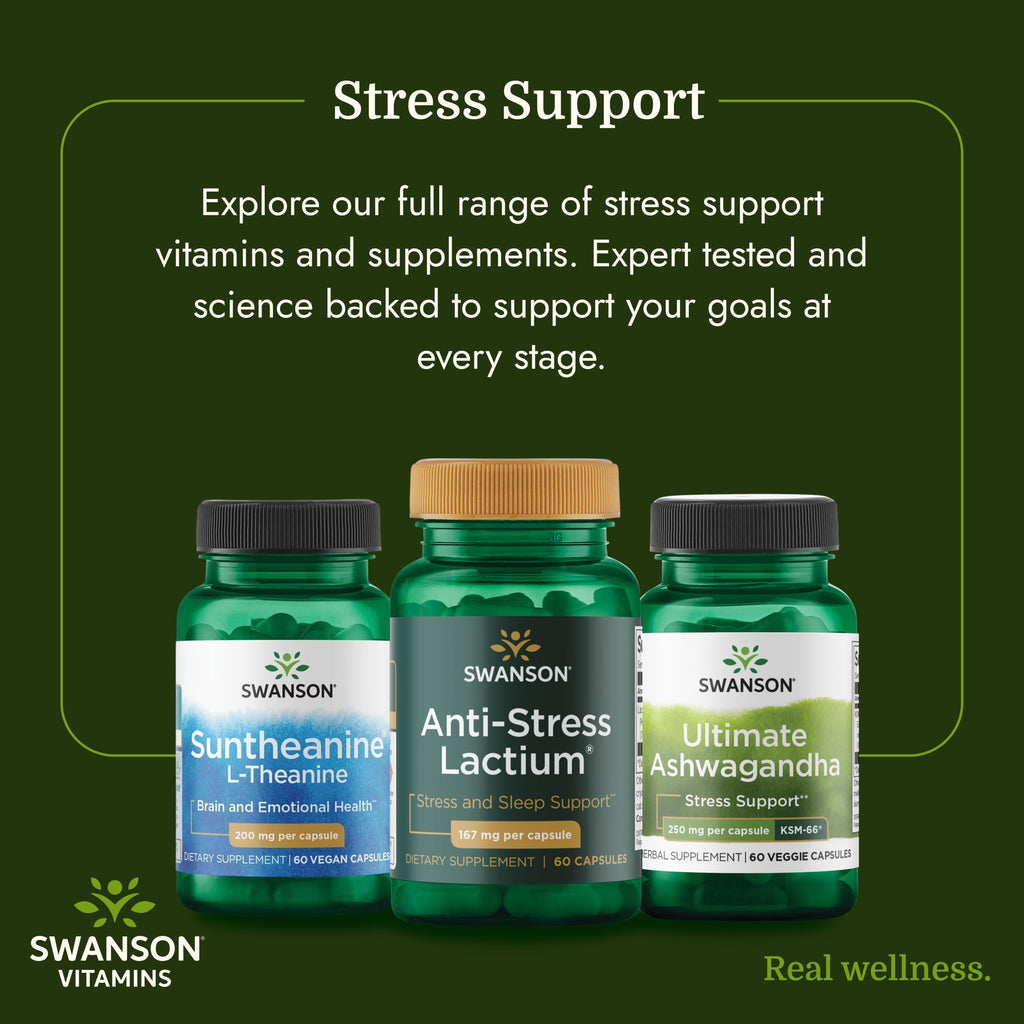 Swanson Women's Anti-Stress Formula (Lactium) - Helps Counter Stress, Promotes Relaxation and Sleep Support - (60 Capsules, 167mg) 1 Pack