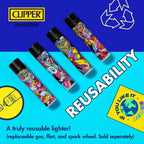 Clipper - Classic Large Reusable Lighter - Iconic Premium Refillable Lighters Bulk Pack - Replace Butane, Flint, and Spark Wheel for Unlimited Lights - 48 Pack - Zig-Zag Design