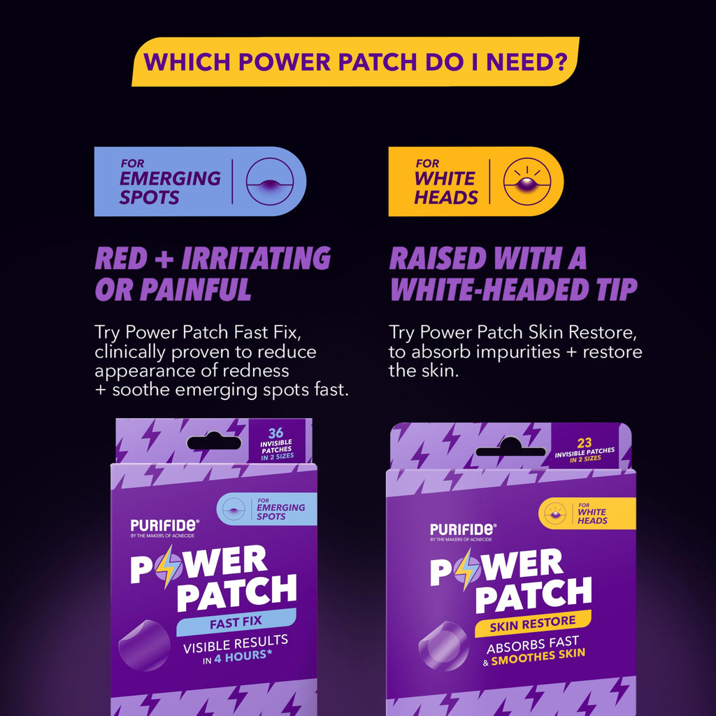 Purifide by Acnecide Skin Restore Pimple Patches, Patch Your Spot with Hydrocolloid & Salicylic Acid, 23 Absorbent Patches