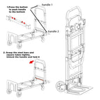 Suzhi Convertible Hand Truck Dolly Cart with Wheels Heavy Duty/with 4 Wheels / 500Lbs Load, 2 Straps for Furniture/Appliance/Carton/Warehouse/Office/no Need to Install, Easy to fold as Video