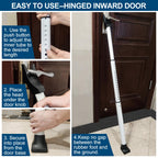 Rerishom 2 Pack Door Security Bar, Heavy Duty Patio Door Lock,White