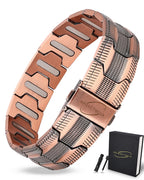 MagnetNova Ultra Strength Magnetic Bracelets for Men, 99.99% Pure Copper Bracelet with 5000 Gauss Magnets, Adjustable Size with Sizing Tool & Gift Box (Copper-21mm)