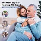 Digital hearing aids for Seniors with noise reduction, rechargeable BTE hearing aid for adults with hearing loss with volume control.