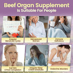 VivoNu Beef Organ Supplement for Women, 300 Day Supply, 11000mg per Serving Beef Organs with Bovine Liver, Ovary, Uterus, Kidney, Heart, Bone & More, 100% Grass Fed, Balance Hormones, Energy, 3 Bag