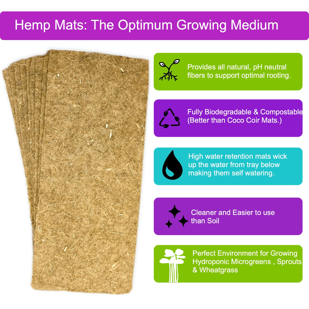 Microgreens Kit Refills - 9 Mats and 9 Different USA Seed Packs