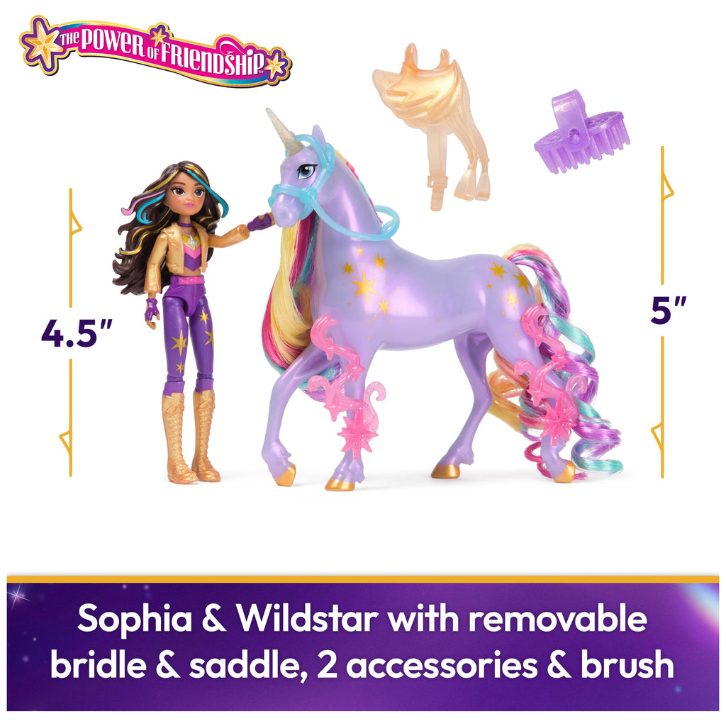 Unicorn Academy, Sophia & Wildstar Power of Friendship Set, Translucent Saddle & 2 Power Accessories, Dolls & Unicorn Toys for Girls Ages 4 and up