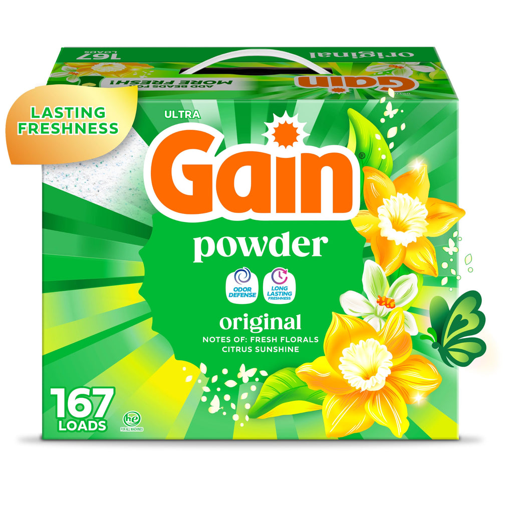 Gain Powder Laundry Detergent, Original Scent, 167 Loads, 154 OZ