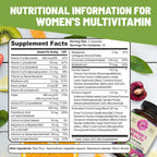 WHOLE WORLD WELLNESS Womens Daily Multivitamin Multimineral Supplement for Energy, Mood, Focus, Hair, Skin & Nails. Made for Women with 30+ Nutrients, Fruit & Energy Blend. Womens Vitamins, USA Made.