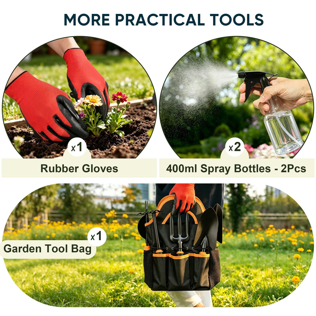 Joyfair Gardening Tools, 12 Pcs Garden Tool Set for Planting & Weeding