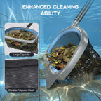 UIRWAY 3-in-1 Deluxe Swimming Pool Cleaning Kit - Includes Upgrade Heavy Duty Triangular Pool Vacuum Head, Detachable Brush, Deep Leaf Skimmer Net Inground & Above Ground Pools Cleaning(No Pole)
