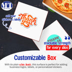 MT Products 16" x 16" x 1.9" Extra Thin White Paperboard Pizza Boxes (10 Pack) - Jumbo Lightweight Folding Bakery Box for XL Thin-Crust Pizza, Donuts, Apparel & Gifts - Made in USA
