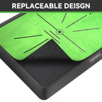COSPOPTIC Golf Hitting Mat with Swing Path Feedback, Heavy-Duty Rubber Base Anti-Slip Golf Training Mat, Extra Replaceable Surface, Portable Practice Mat for Home Office Garage Yard Indoor Outdoor
