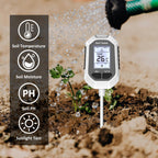 YAMRON 4-in-1 Soil Moisture Meter Digital Plant Temperature/Soil Moisture/pH Meter/Sunlight Intensity Backlight LCD Display Soil Test Meter for Gardening, Farming and Outdoor Plants