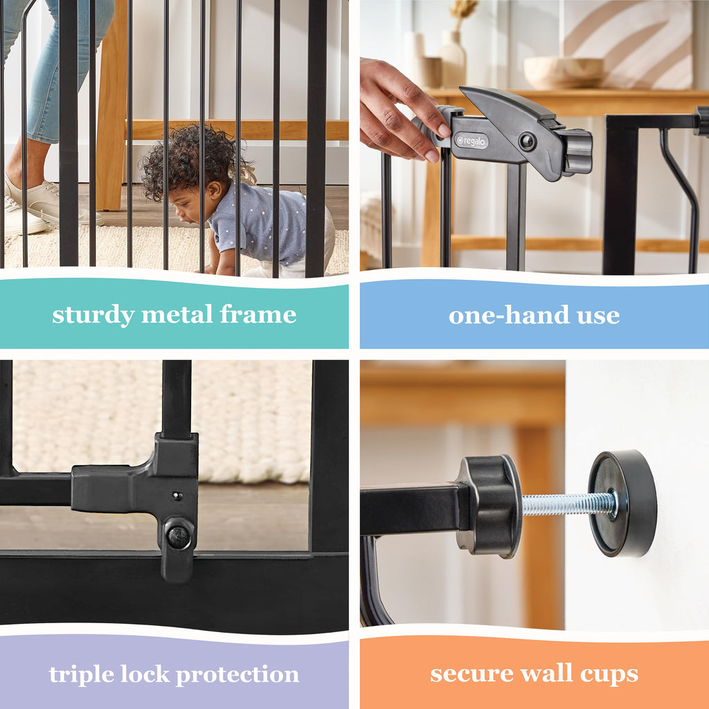 Regalo Safety 29"-38.5" Easy Step Baby Gate, Bottom of Stairs & Doorways
