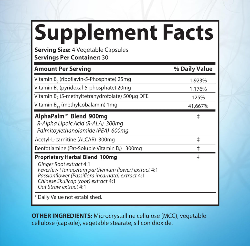 SciatiEase Sciatic Nerve Health Support Supplement - Nerve Support Formula with AlphaPalm, Pea, Vitamin B Complex, Alpha Lipoic Acid 300mg - 120 Capsules