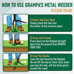 Grampa's Weeder Stand Up Weed Puller Tool with Heavy-Duty Steel Long Handle