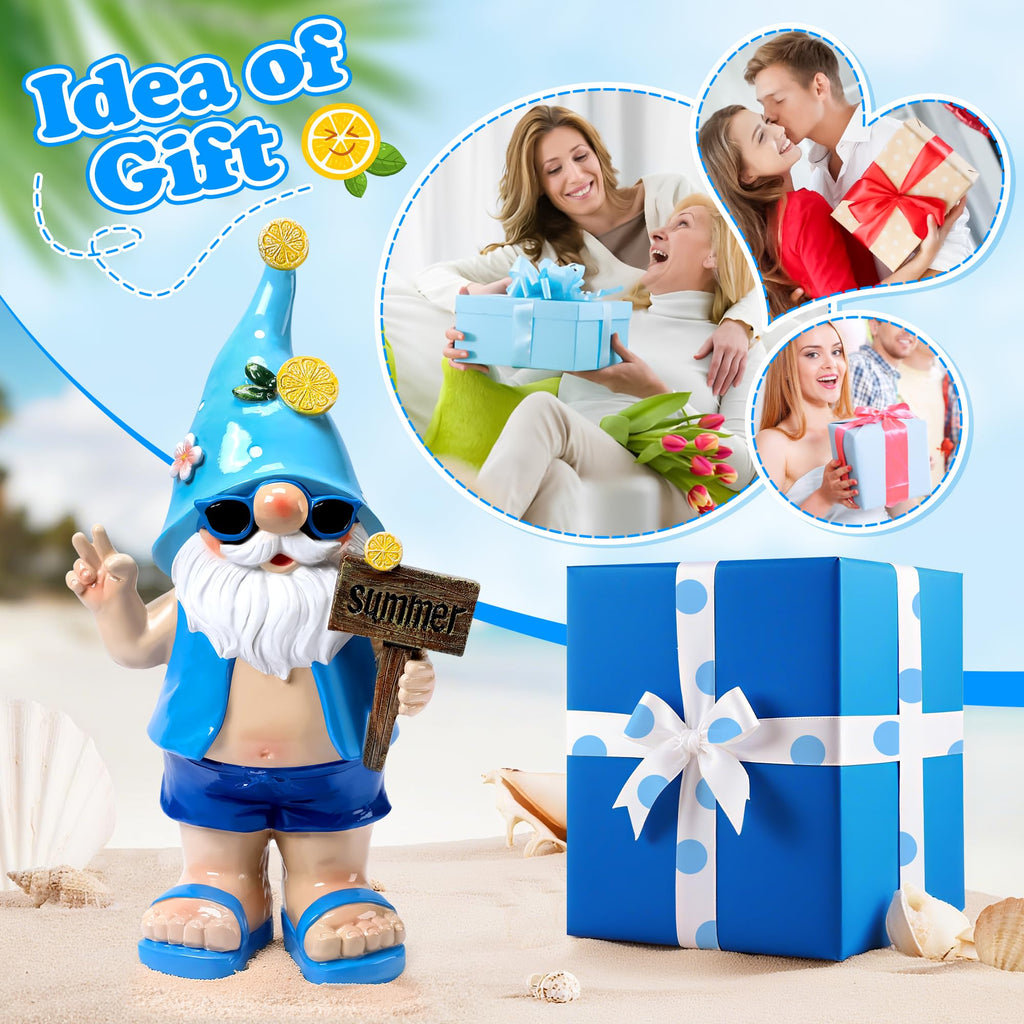 Garden Summer Gnomes Statue Coastal Decor for Outdoor Beach Gift for Women