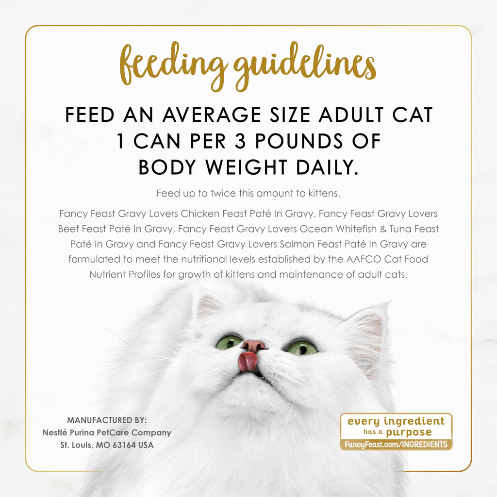 Purina Fancy Feast Gravy Lovers Wet Cat Food Variety Pack, 4.5 lb, 24 Pack