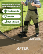 GARDMATE Steel Tamper Tool, 8''x8'' Heavy Duty Hand Tamper for Soil Compaction, 48" Adjustable Handle with Non-Slip Grip, Ground Dirt Tamper for Landscaping, Patio, Asphalt Repair with Gloves