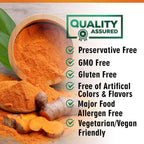 Turmeric Curcumin Supplement 1950mg - 95% Curcuminoids with Organic Turmeric & Ginger, BioPerine Black Pepper for Best Absorption, Nature's Vegan Joint Support, Non-GMO, Bottled in USA - 240 Capsules