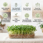 10" x 236" Organic Microgreens Growing Mat, Natural Jute Fiber Grow mats, Organic Hydroponic Pads, Breathable Grass Seed mat for Germination Trays, Wheatgrass Sprouts Microgreen, Seed Starter
