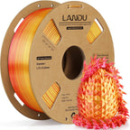 LANDU Silk Dual Color PLA Filament 1.75mm 1KG, 3D Printer Filament Dimensional Accuracy +/- 0.02mm, Coextrusion Filament PLA Shiny Filament Fits for Most FFF 3D Printers,1KG Spool (2.2lbs) Red Gold