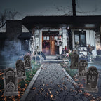 Hourleey Halloween Foam RIP Tombstones, 6 Pack 15" Graveyard Headstone Decorations Outdoor for Halloween Lawn Yard Garden Tombstone Decor
