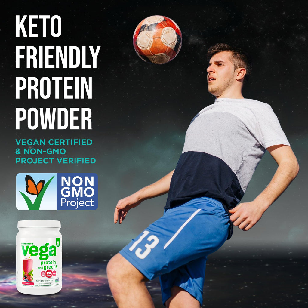 Vega Protein and Greens Protein Powder, Coconut Almond - 20g Plant Based Protein Plus Veggies, Vegan, Non GMO, Pea Protein for Women and Men, 1.1 lbs (Packaging May Vary)