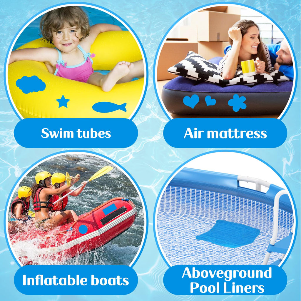 Aulock Exlarge Pool Liner Repair Patch - 4ft x 2.8ft Self-Adhesive PVC Vinyl Patch Kit for In-Ground or Above Ground Pools Inflatable Swimming Pools Boat Air Mattress, Light Blue