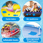 Aulock 4ft x 2.8ft Exlarge Pool Liner Repair Patch - Self-Adhesive Vinyl Patch Kit for In-Ground or Above Ground Pools Inflatable Swimming Pools, Blue