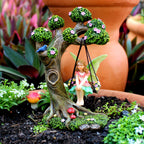 PRETMANNS Fairies for Fairy Garden - 4 Piece Set with Tree Swing