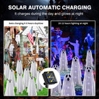 Betrihyes Halloween Decorations Solar Garden Lights Outdoor,6PACKS Halloween Ghost Decorations Lights with Scary Party Gifts Decor,Solar Scary Ghost Path Lights for Halloween Party Decor Cold White