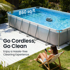 AIPER Scuba SE Cordless Pool Cleaner with 90-Min Runtime, 1665 GPH Strong Suction, Lightweight, Pool Vacuum for Above Ground Flat Pools up to 860 Sq.ft, Starry Gray & Teal